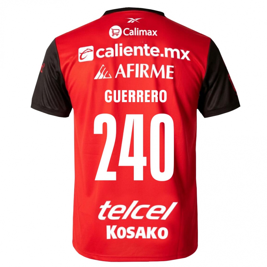 ילדים כדורגל Román Guerrero #240 שחור אדום ג'רזי ביתית 2026/27