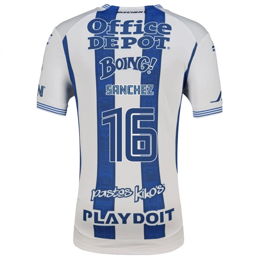 ילדים כדורגל ונסה סאנצ'ז #16 לבן כחול צי ג'רזי ביתית 2026/27