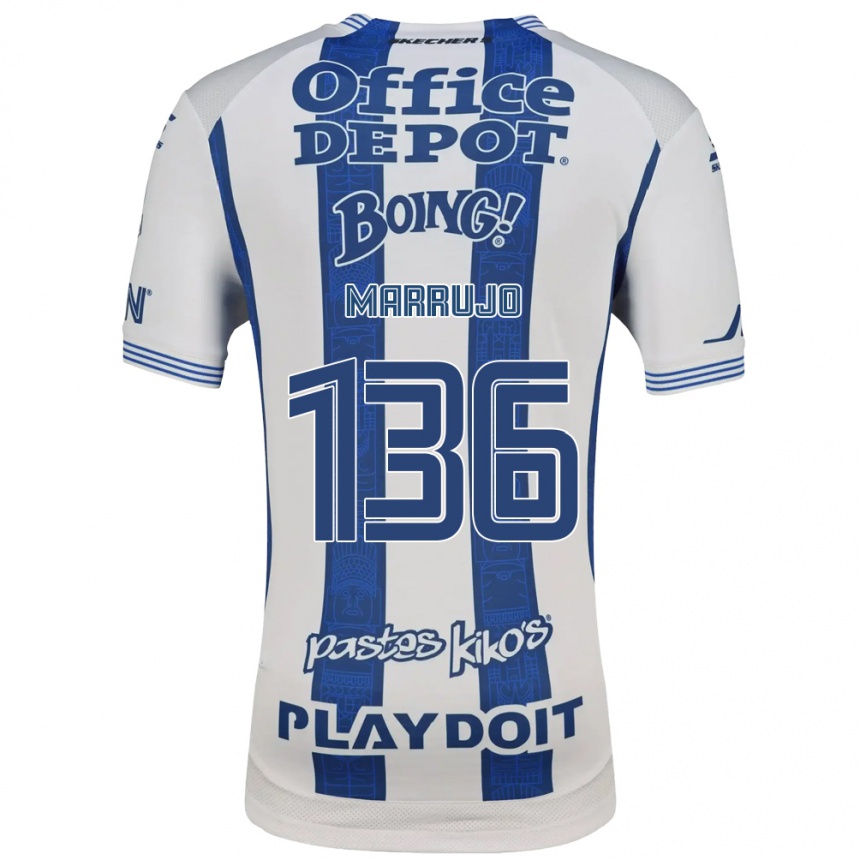 ילדים כדורגל Jesús Marrujo #136 לבן כחול צי ג'רזי ביתית 2026/27