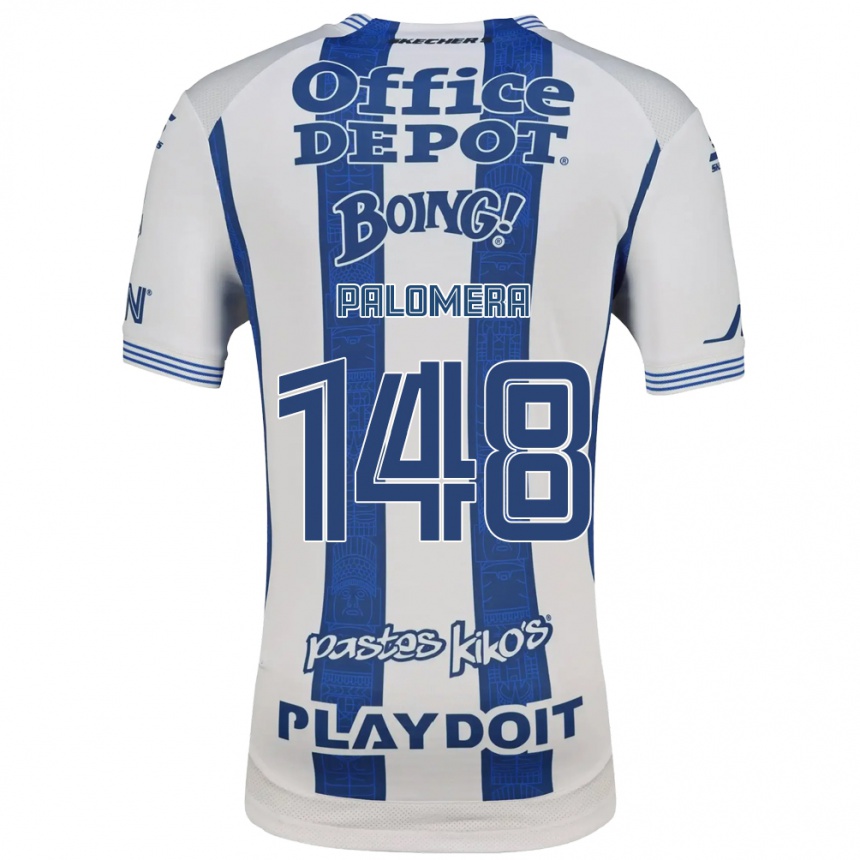ילדים כדורגל Hugo Palomera #148 לבן כחול צי ג'רזי ביתית 2026/27