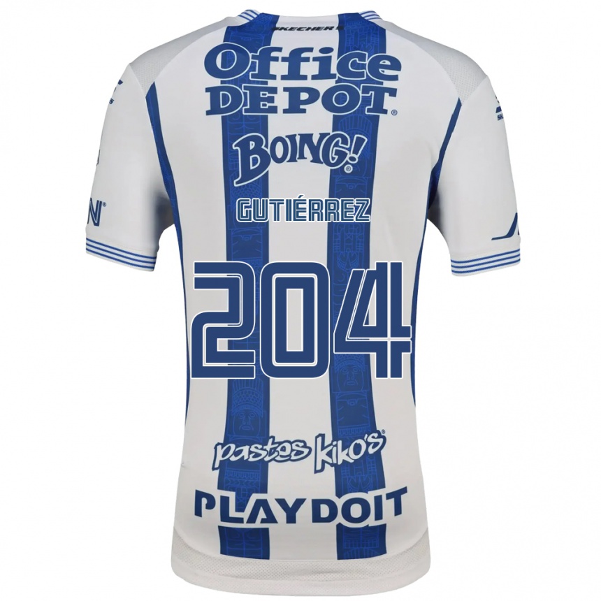 ילדים כדורגל Saúl Gutiérrez #204 לבן כחול צי ג'רזי ביתית 2026/27