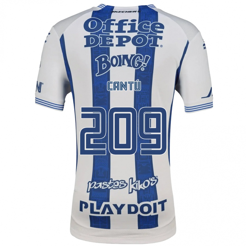 ילדים כדורגל Juan Cantú #209 לבן כחול צי ג'רזי ביתית 2026/27