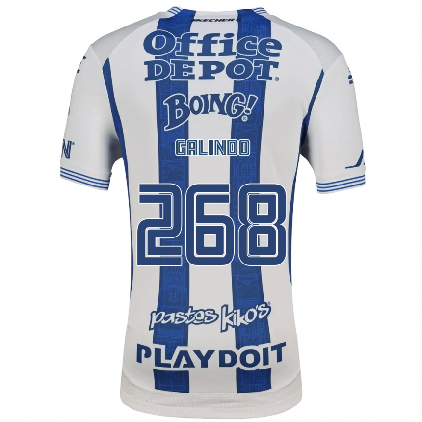 ילדים כדורגל Alfonso Galindo #268 לבן כחול צי ג'רזי ביתית 2026/27