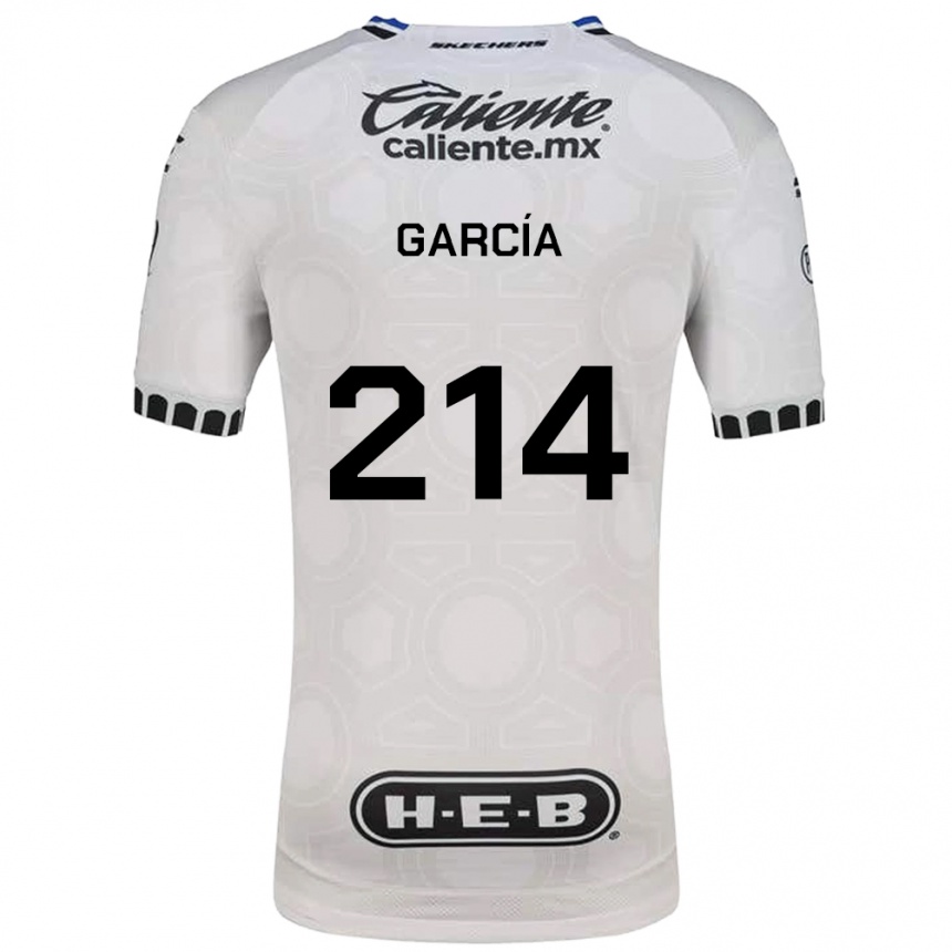 ילדים כדורגל José García #214 לבן שחור כחול ג'רזי ביתית 2026/27