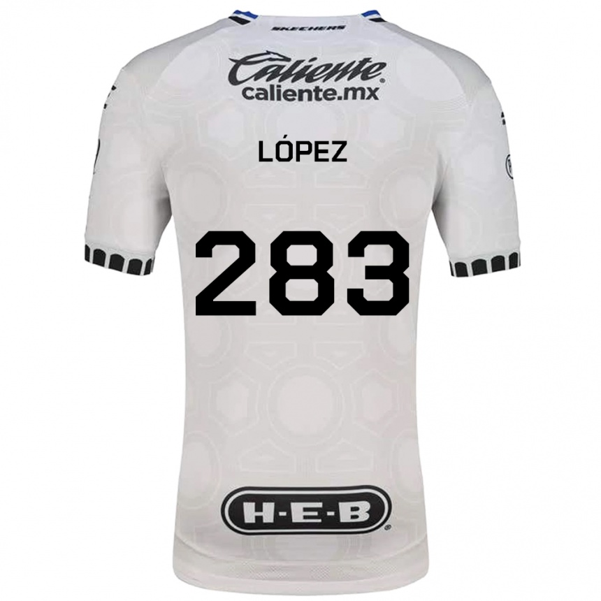 ילדים כדורגל Ángel López #283 לבן שחור כחול ג'רזי ביתית 2026/27