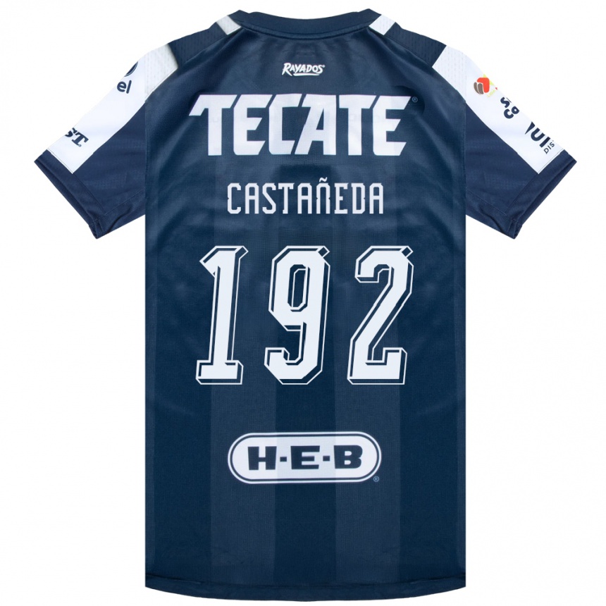 ילדים כדורגל Jonathan Castañeda #192 כחול דיו לבן אדום ג'רזי ביתית 2026/27