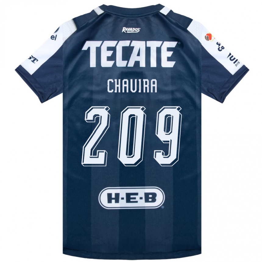 ילדים כדורגל Diego Chavira #209 כחול דיו לבן אדום ג'רזי ביתית 2026/27