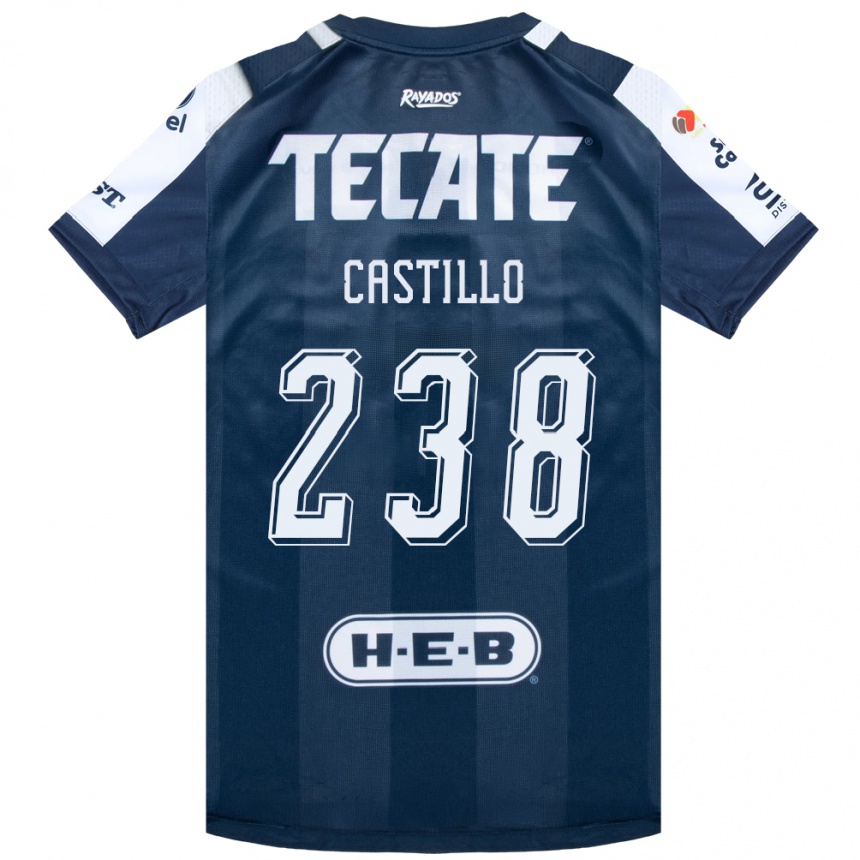 ילדים כדורגל Juan Castillo #238 כחול דיו לבן אדום ג'רזי ביתית 2026/27