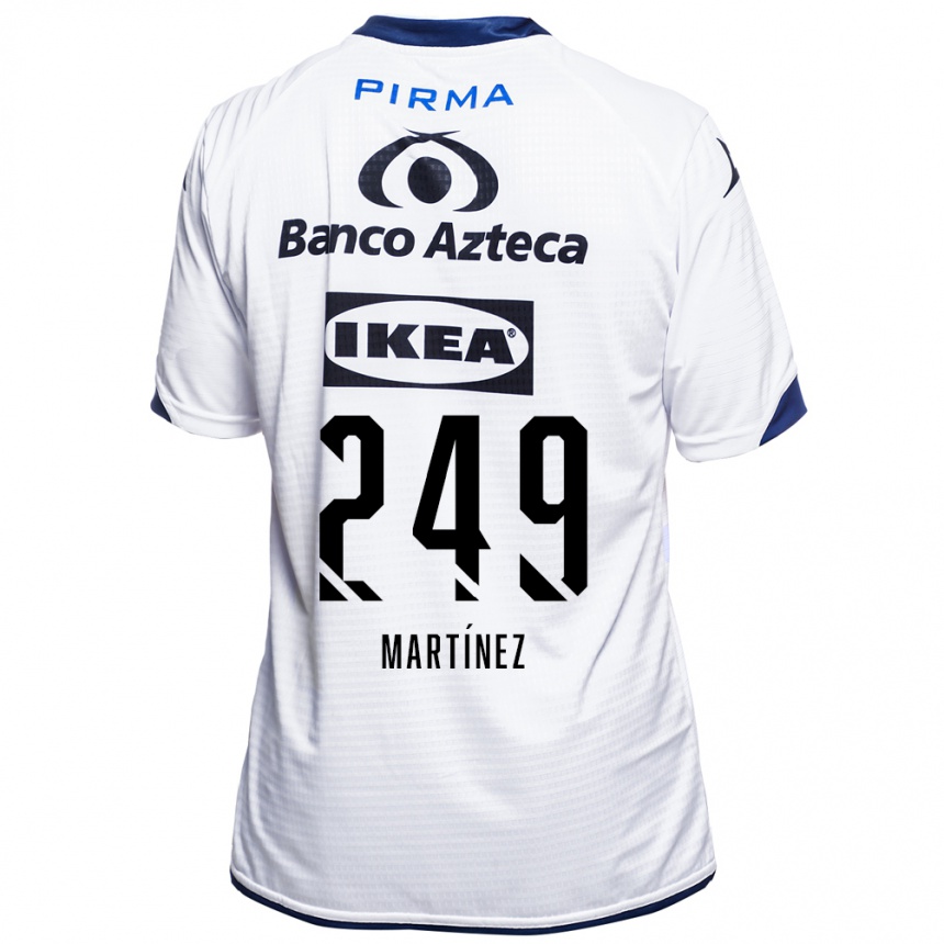ילדים כדורגל Juan Martínez #249 לבן שחור כחול ג'רזי ביתית 2026/27