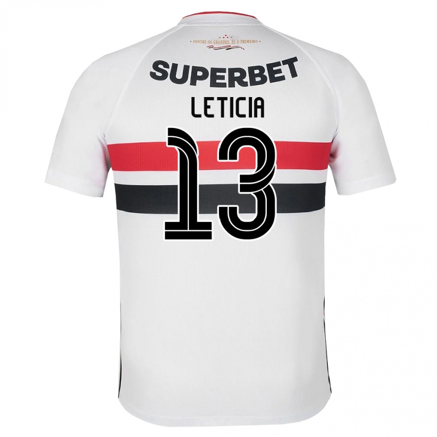 ילדים כדורגל Leticia #13 לבן אדום שחור ג'רזי ביתית 2026/27