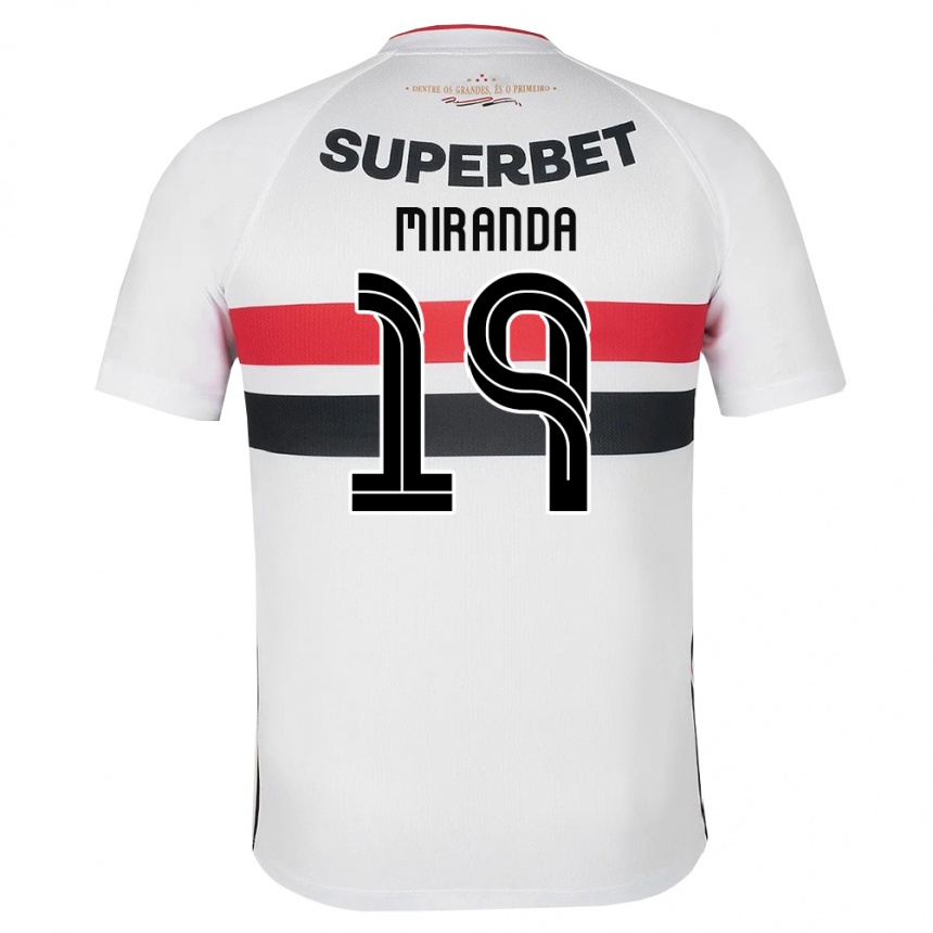 ילדים כדורגל Gustavo Miranda #19 לבן אדום שחור ג'רזי ביתית 2026/27