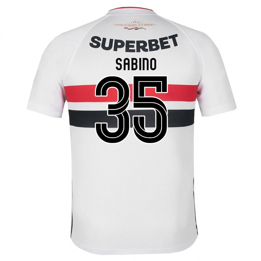 ילדים כדורגל Sabino #35 לבן אדום שחור ג'רזי ביתית 2026/27