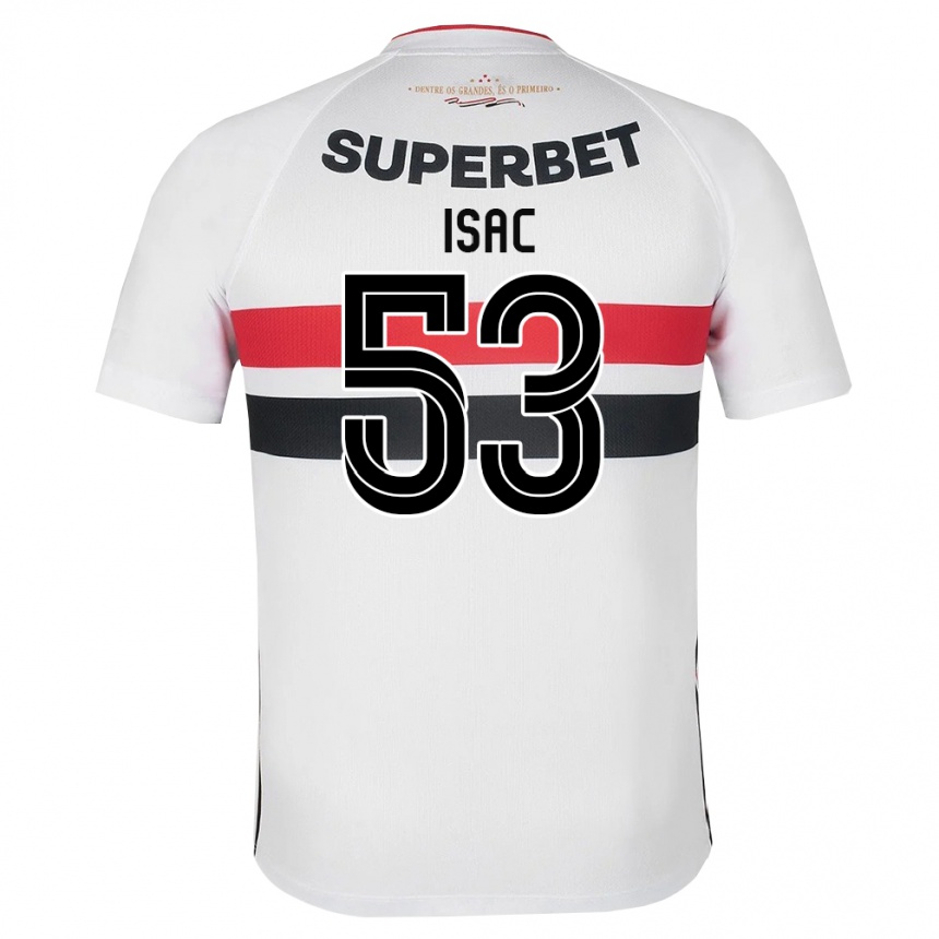 ילדים כדורגל Isac #53 לבן אדום שחור ג'רזי ביתית 2026/27