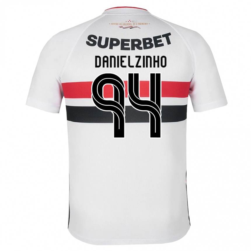 ילדים כדורגל Danielzinho #94 לבן אדום שחור ג'רזי ביתית 2026/27
