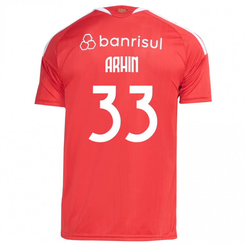 ילדים כדורגל Benjamin Arhin #33 אדום לבן ג'רזי ביתית 2026/27