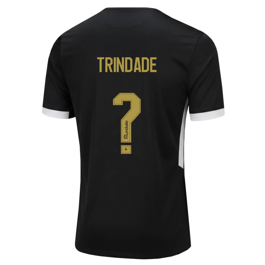 ילדים כדורגל Samuel Trindade #0 שחור לבן צהוב ג'רזי ביתית 2026/27