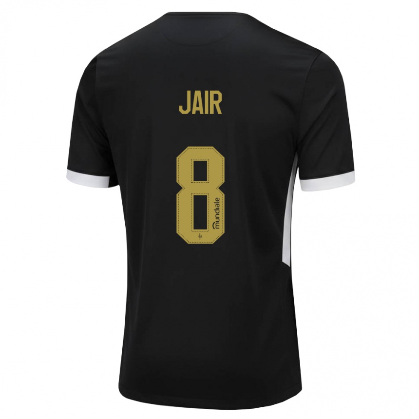 ילדים כדורגל Jair #8 שחור לבן צהוב ג'רזי ביתית 2026/27