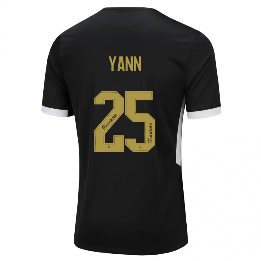 ילדים כדורגל Yann #25 שחור לבן צהוב ג'רזי ביתית 2026/27