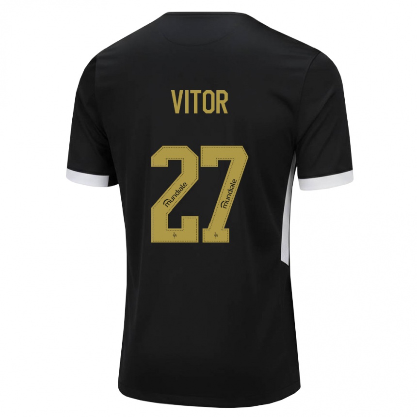 ילדים כדורגל Paulo Vitor #27 שחור לבן צהוב ג'רזי ביתית 2026/27