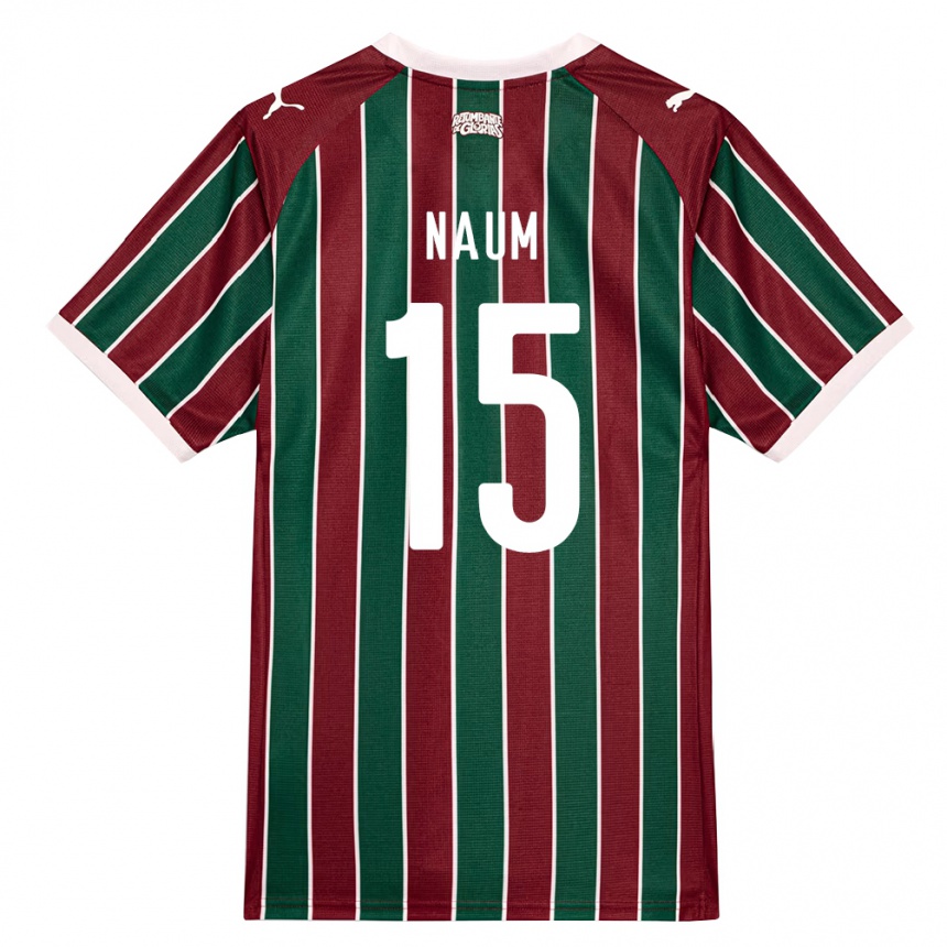ילדים כדורגל Jonas Naum #15 ירוק בורדו לבן ג'רזי ביתית 2026/27