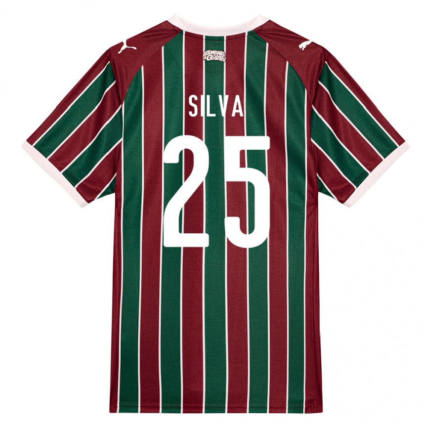 ילדים כדורגל Julia Silva #25 ירוק בורדו לבן ג'רזי ביתית 2026/27