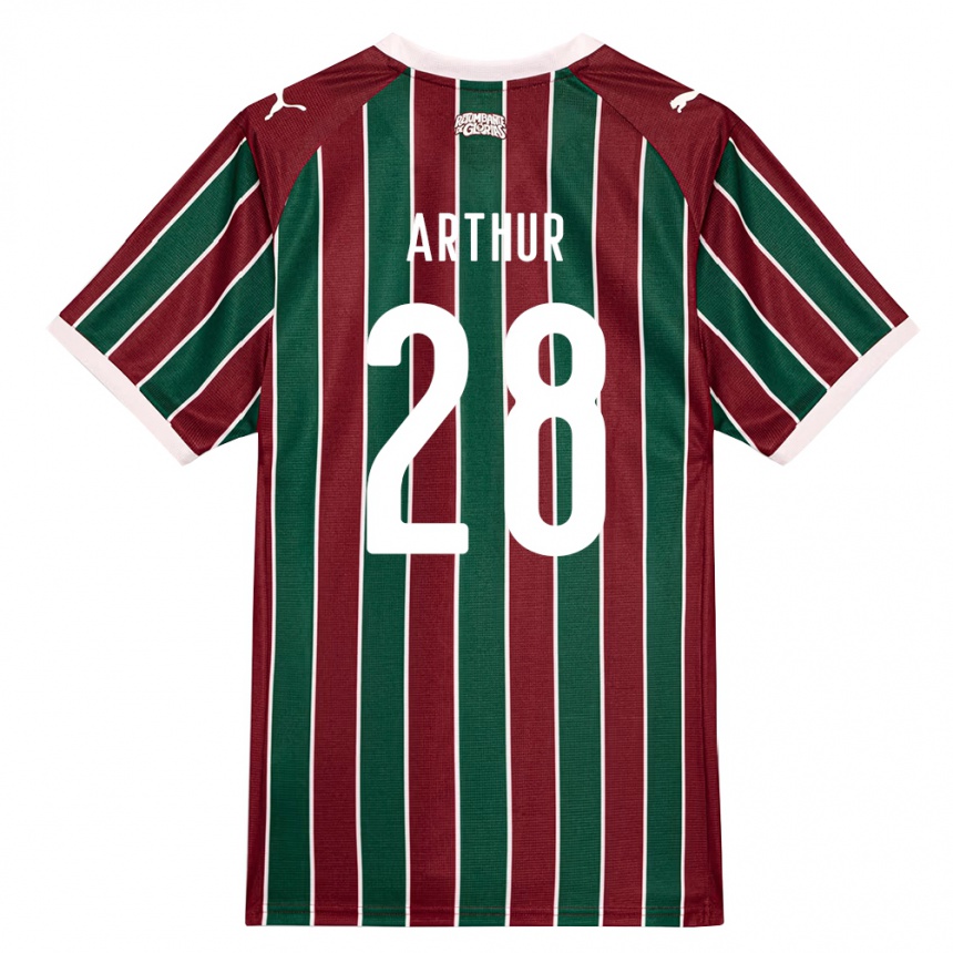 ילדים כדורגל Arthur #28 ירוק בורדו לבן ג'רזי ביתית 2026/27