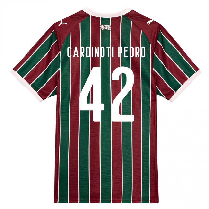 ילדים כדורגל Jhonny Cardinoti Pedro #42 ירוק בורדו לבן ג'רזי ביתית 2026/27