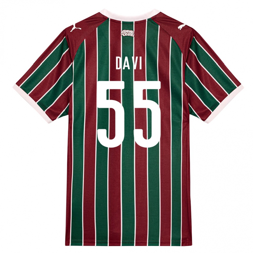 ילדים כדורגל Wallace Davi #55 ירוק בורדו לבן ג'רזי ביתית 2026/27