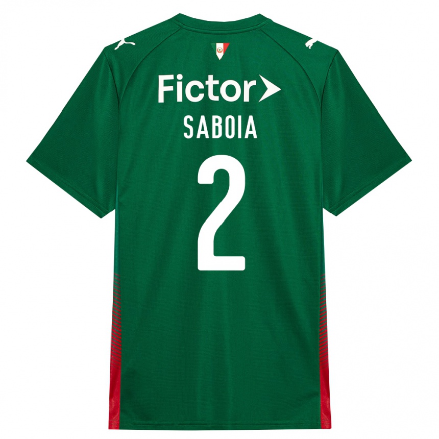 ילדים כדורגל Luis Saboia #2 ירוק אדום לבן ג'רזי ביתית 2026/27