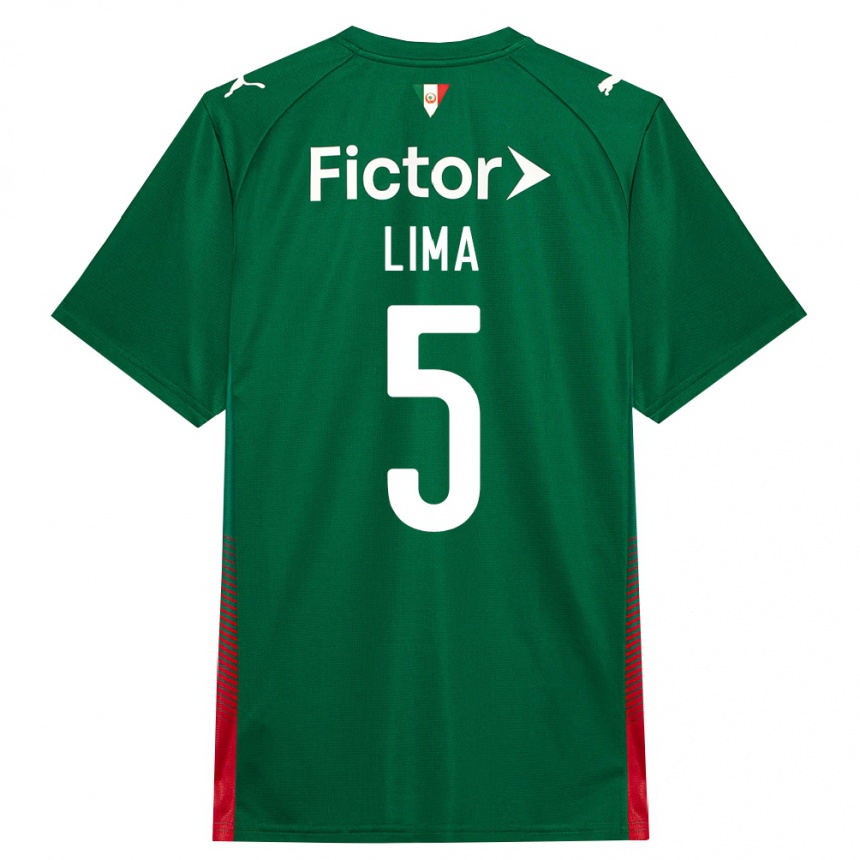 ילדים כדורגל Ingryd Lima #5 ירוק אדום לבן ג'רזי ביתית 2026/27