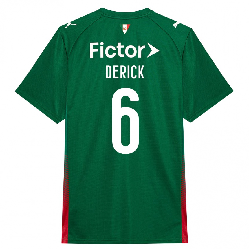 ילדים כדורגל Derick #6 ירוק אדום לבן ג'רזי ביתית 2026/27