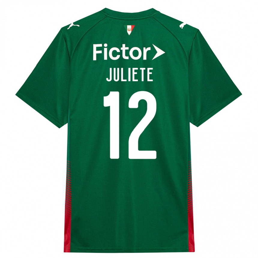 ילדים כדורגל Juliete #12 ירוק אדום לבן ג'רזי ביתית 2026/27