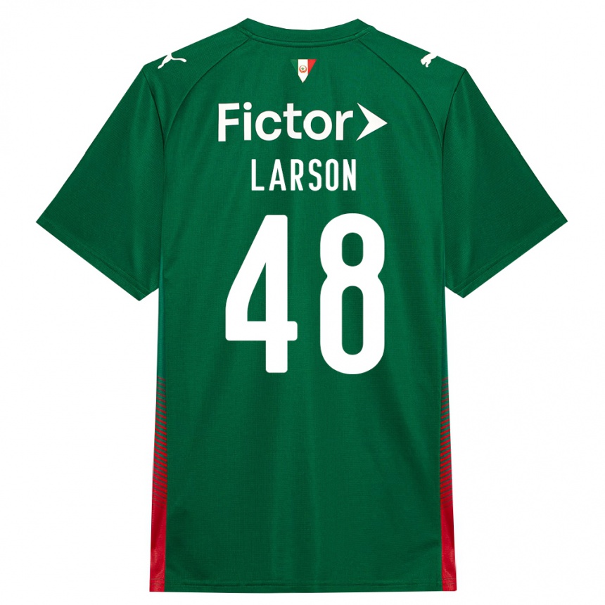 ילדים כדורגל Larson #48 ירוק אדום לבן ג'רזי ביתית 2026/27