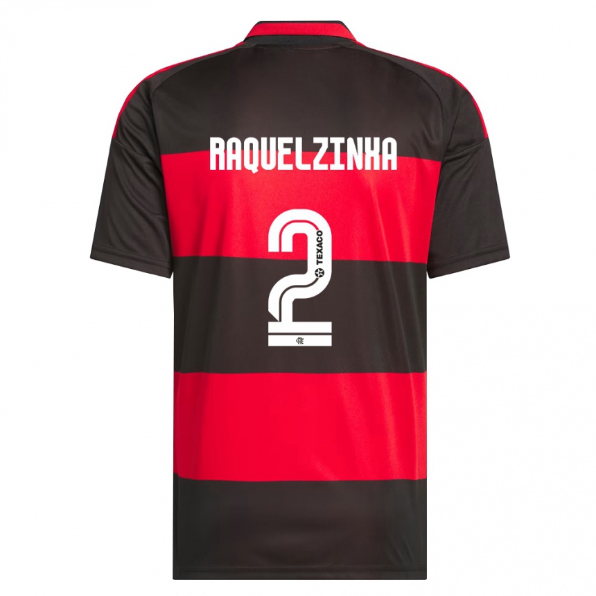ילדים כדורגל Raquelzinha #2 אדום שחור לבן ג'רזי ביתית 2026/27