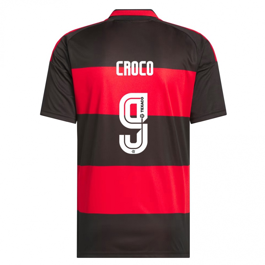 ילדים כדורגל Gabi Croco #9 אדום שחור לבן ג'רזי ביתית 2026/27