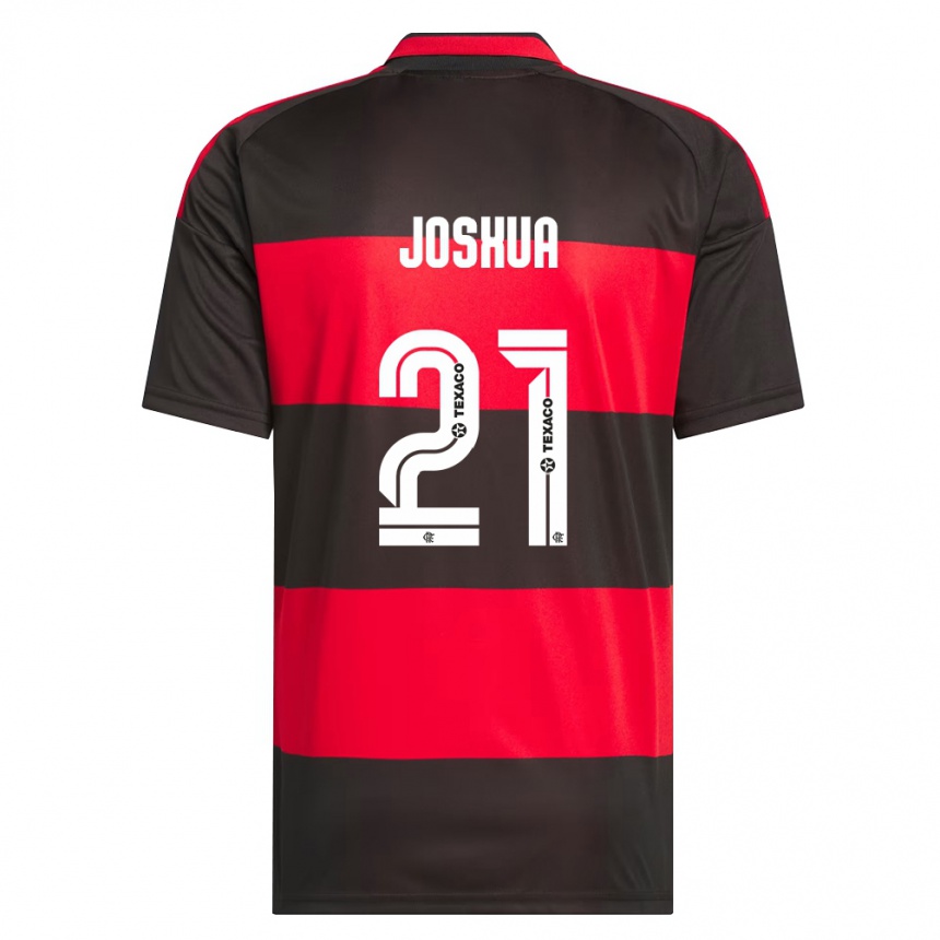ילדים כדורגל Joshua #21 אדום שחור לבן ג'רזי ביתית 2026/27