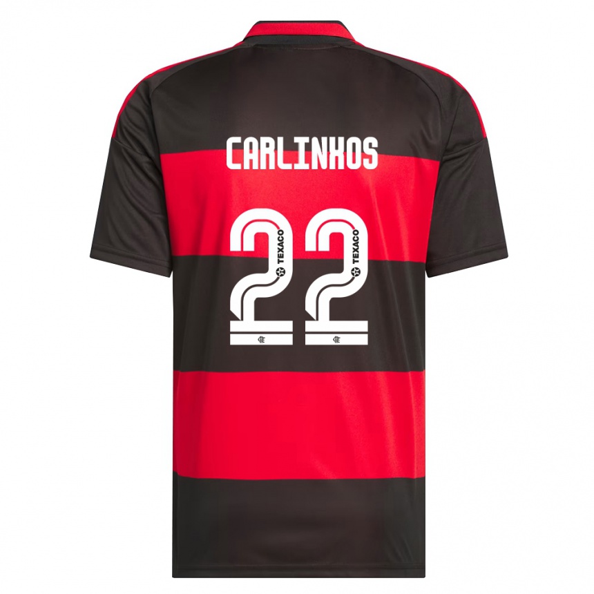 ילדים כדורגל Carlinhos #22 אדום שחור לבן ג'רזי ביתית 2026/27