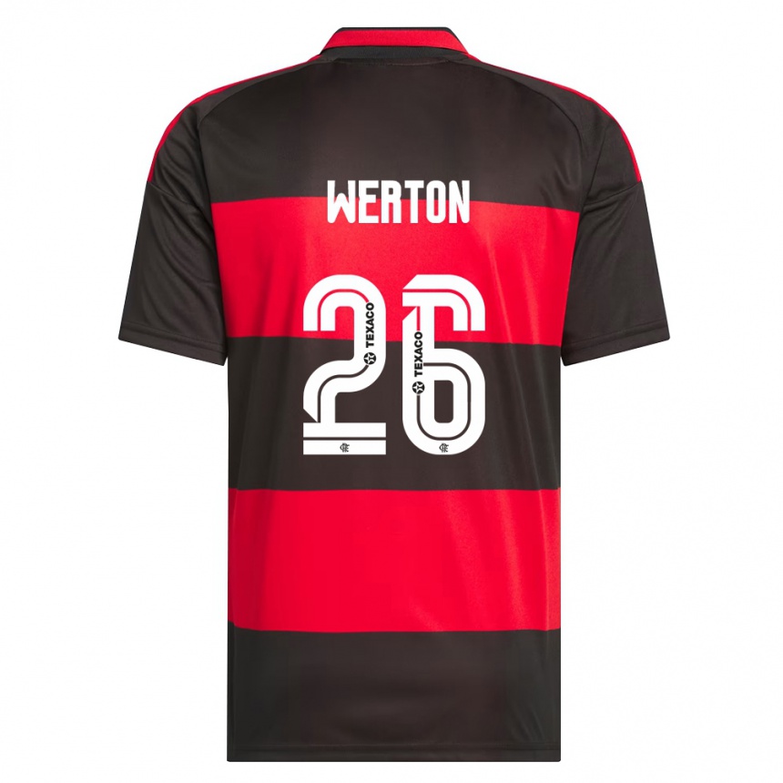 ילדים כדורגל Werton #26 אדום שחור לבן ג'רזי ביתית 2026/27