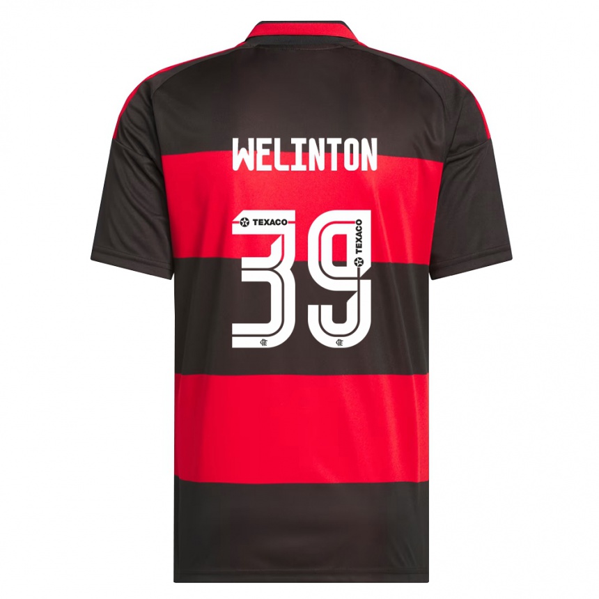 ילדים כדורגל Zé Welinton #39 אדום שחור לבן ג'רזי ביתית 2026/27