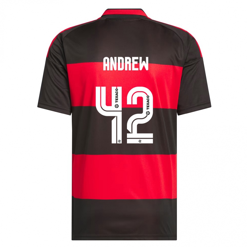 ילדים כדורגל Andrew #42 אדום שחור לבן ג'רזי ביתית 2026/27