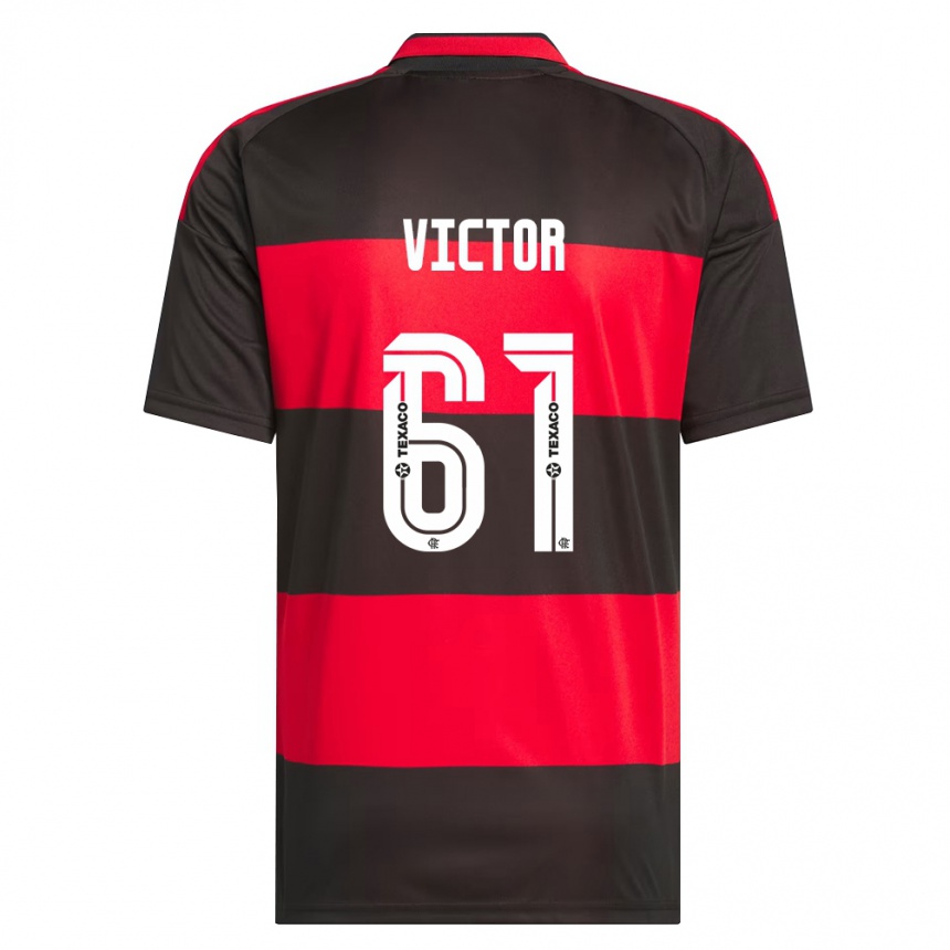 ילדים כדורגל João Victor #61 אדום שחור לבן ג'רזי ביתית 2026/27