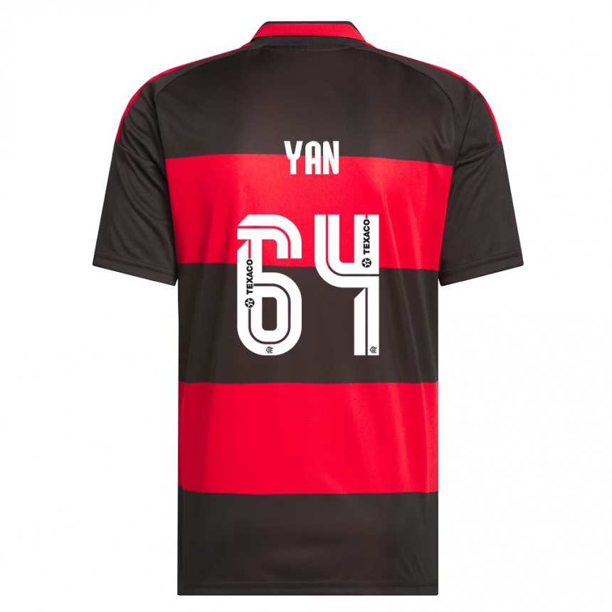 ילדים כדורגל Wallace Yan #64 אדום שחור לבן ג'רזי ביתית 2026/27