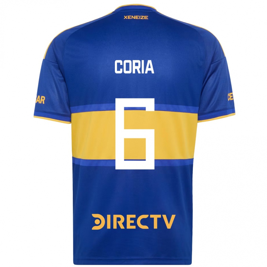 ילדים כדורגל Julio Coria #6 כחול מלכותי צהוב ג'רזי ביתית 2026/27