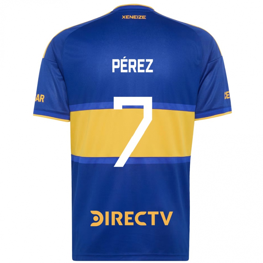 ילדים כדורגל Franco Pérez #7 כחול מלכותי צהוב ג'רזי ביתית 2026/27