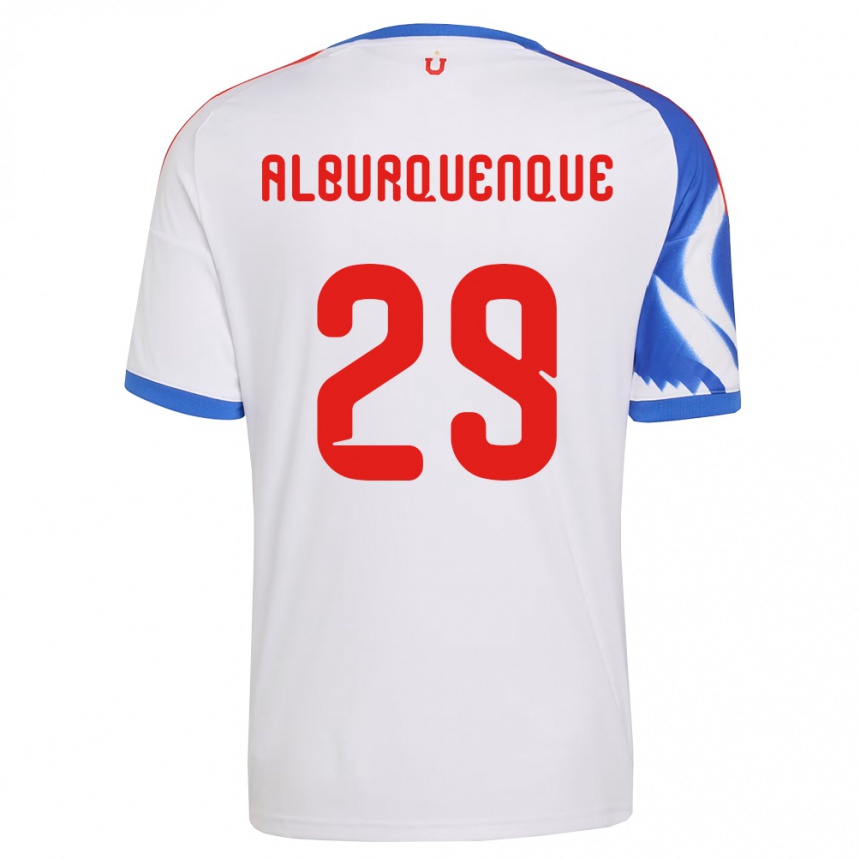 ילדים כדורגל José Alburquenque #29 לבן כחול צי הרחק ג'רזי 2026/27
