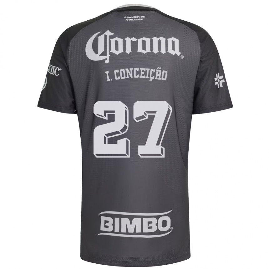 ילדים כדורגל Ícaro Da Conceição #27 אפור לבן שחור הרחק ג'רזי 2026/27