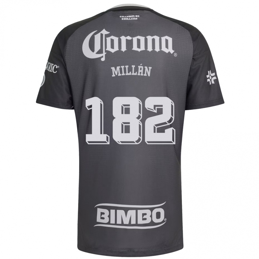 ילדים כדורגל Daniel Millán #182 אפור לבן שחור הרחק ג'רזי 2026/27 ילדים כדורגל Daniel Millán #182 אפור לבן שחור הרחק ג'רזי 2026/27