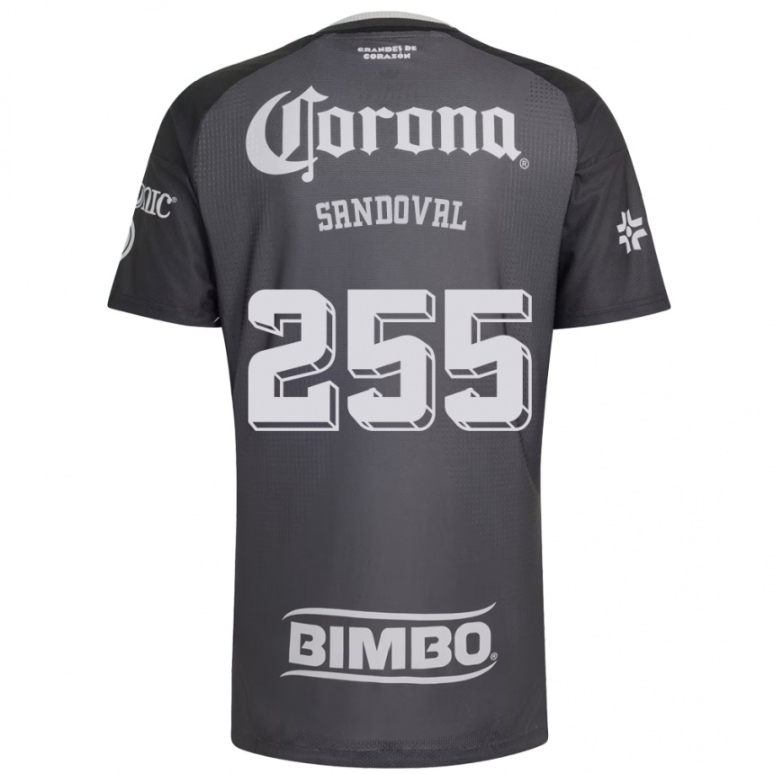 ילדים כדורגל Edson Sandoval #255 אפור לבן שחור הרחק ג'רזי 2026/27
