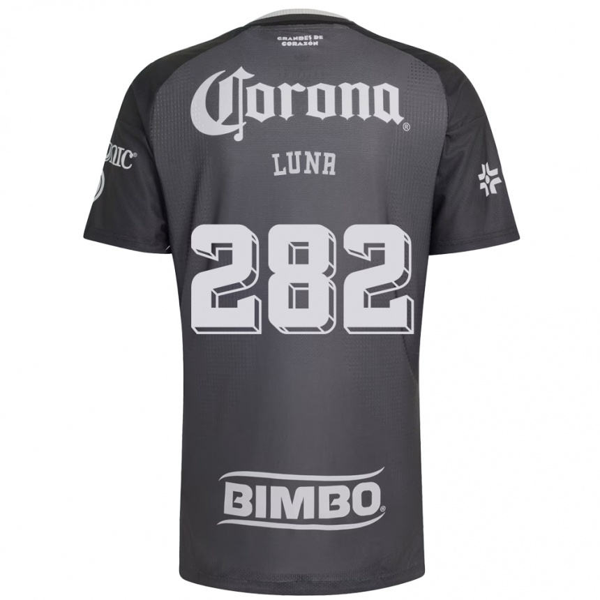 ילדים כדורגל Mateo Luna #282 אפור לבן שחור הרחק ג'רזי 2026/27