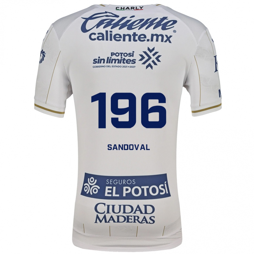 ילדים כדורגל Alan Sandoval #196 לבן כחול הרחק ג'רזי 2026/27